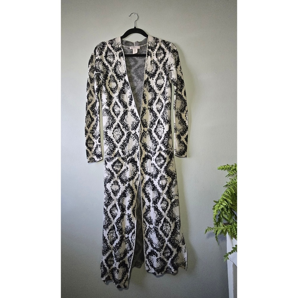 Sincerely Jules Black & White Knit Duster Cardigan | Size‎ XS